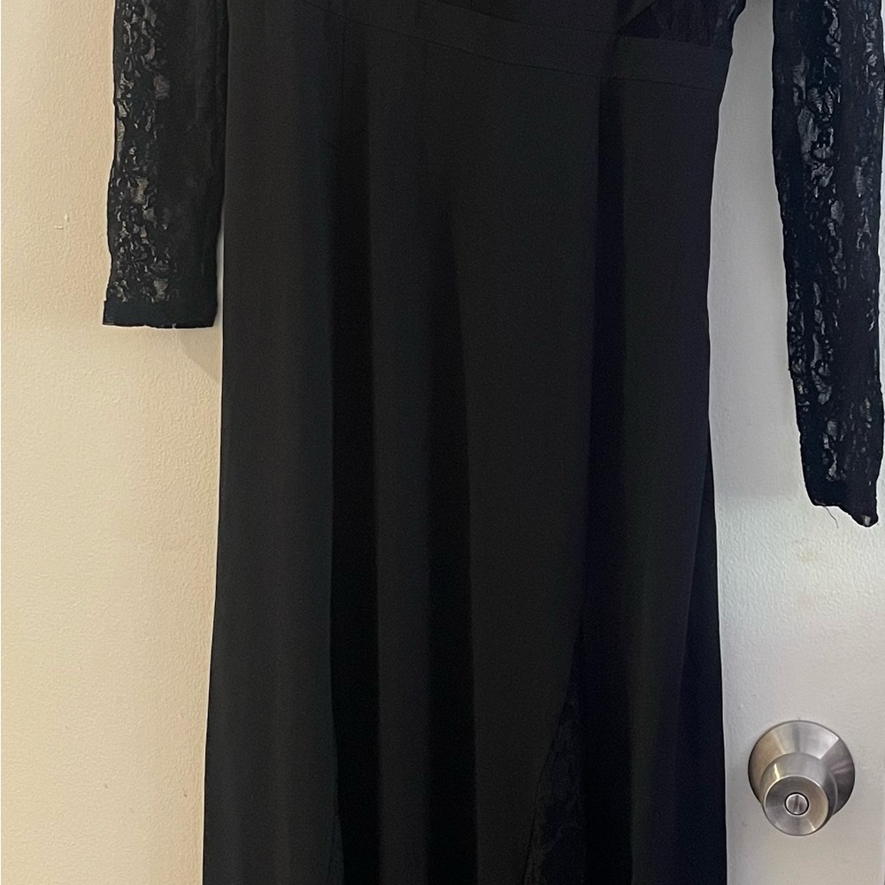 Express Black Lace Sleeve Maxi Dress
